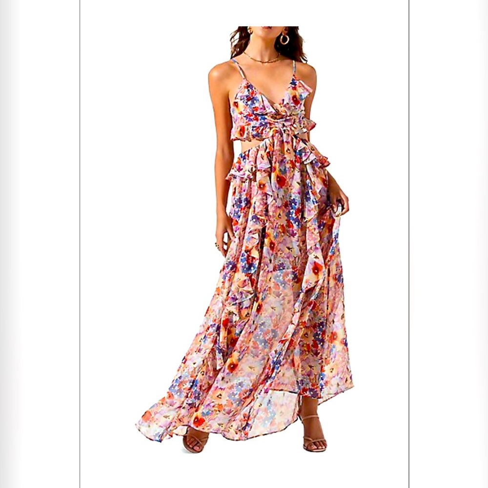 Astr Floral Maxi Dress - Multicolor